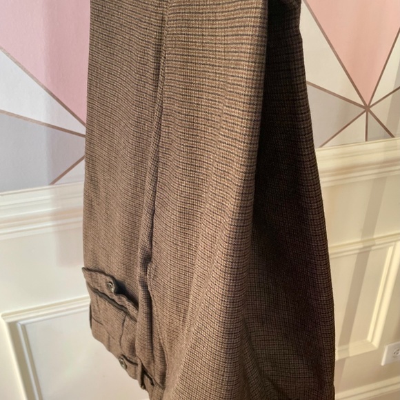 Next Mens 34 Formal Suit Dress Pants / Trousers Check Tapered Brown - Li… - Picture 10 of 13